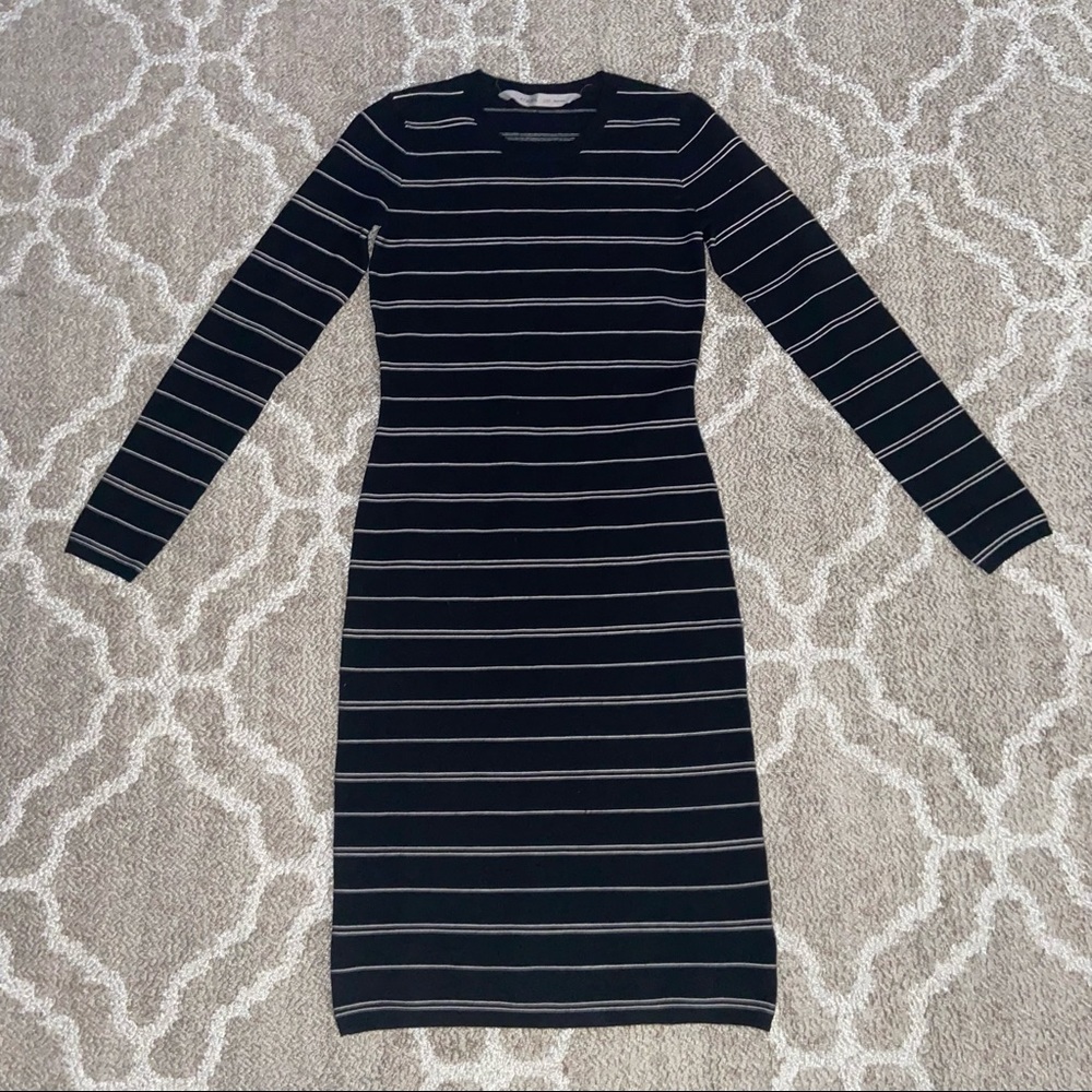 Athleta - Long Sleeve Stripped Fitted Dress